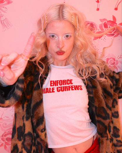 enforce male curfews baby tee